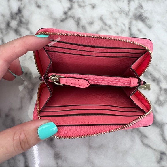 Kate Spade Darcy Bucket Bag & Small Zip Card Case Wallet In Peach Nectar Pink - Picture 14 of 15
